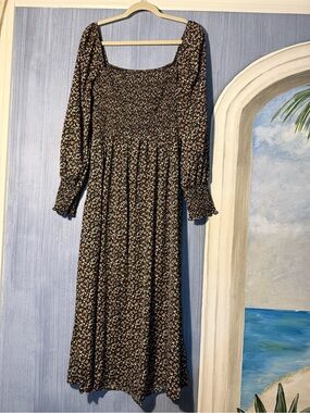 Floral Maxi Dress in Black & Brown